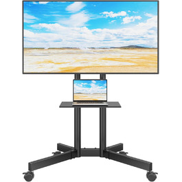 Підставка для телевізора BONTEC Mobiler TV-Wagen: регульована висота, VESA 600x400, до 55 кг, з полицею для ноутбука та кабельною організацією