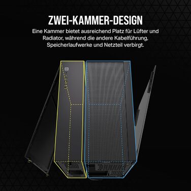 Корпус ПК CORSAIR 6500D Airflow: Mid-Tower ATX, без вентиляторів, чорний