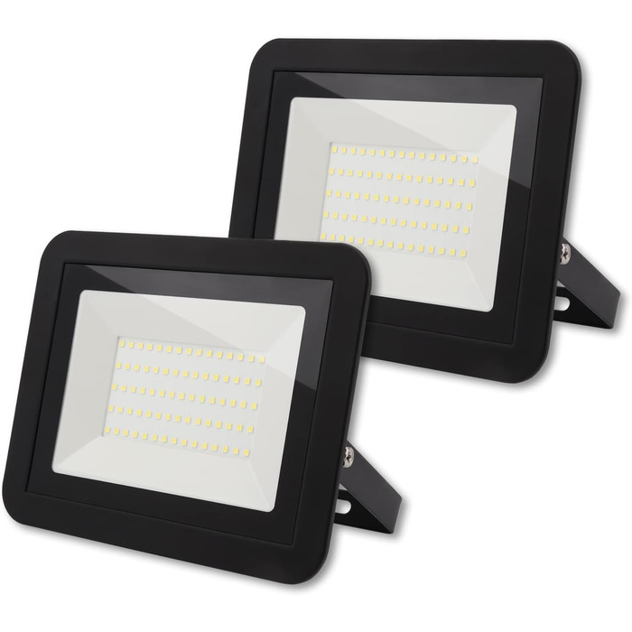 DA LIGHT 50W LED Floodlight Outdoor & Indoor, 6000K Cool White 4500lm Super Bright Outdoor Light, LED Floodlight Outdoor Spotlight Floodlight IP65, LED Projector 230V for Garden, Garage, Sports Field (4 Pack) (50W*2 PACKS)