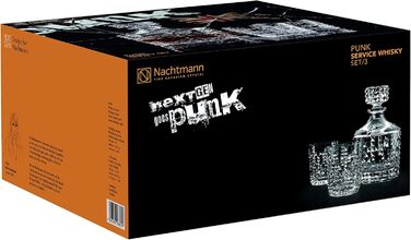 Набір віскі Nachtmann 4 шт., склянки віскі, кришталеве скло, 348 мл, Punk, декалітр + 2 склянки