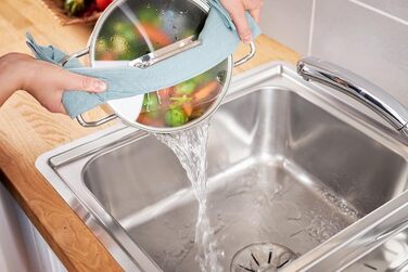 Універсальний овочевий і суповий каструля RÖSLE EXPERTISO 24 см, нержавіюча сталь 18/10, скляна кришка, підходить для індукції, посудомийної машини, з внутрішньою шкалою, срібляста
