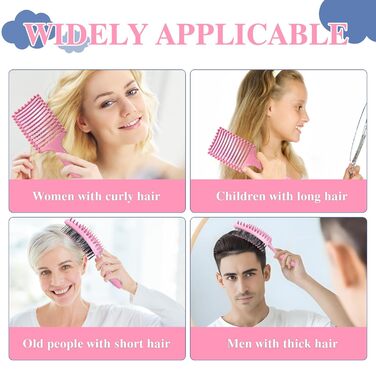 Щітка для кучерявого волосся: формування та визначення кучерявок (рожева)