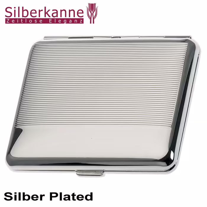 SILBERKANNE Cigarette Case, double-sided, Hamburg, 6.5x9.5 cm, Silver Plated, silver-plated, premium finish