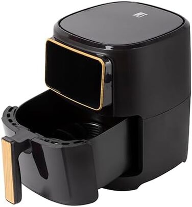 Фритюрниця без оливи Bergner CHARCOAL з керамічним покриттям, 1800W, 6.9L, 8 програм, 80-200°C, таймер до 30 хв, без PFAS