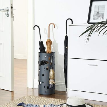 SONGMICS Umbrella Stand - White & Anthracite - 49 x 19.5 cm