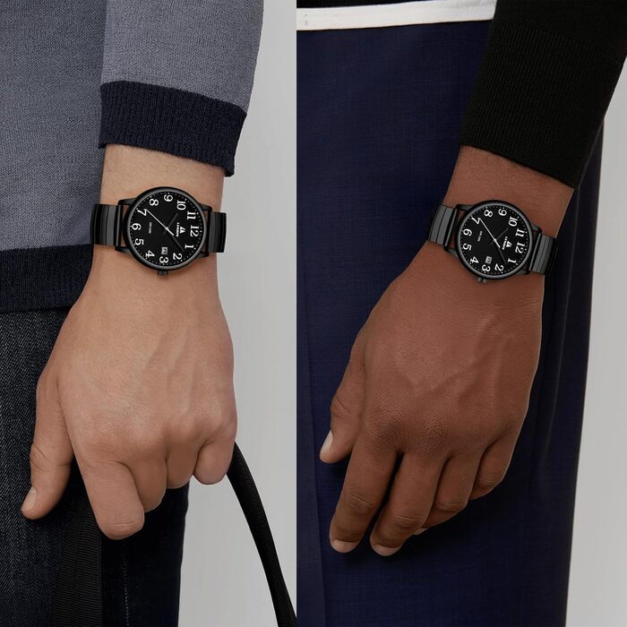 Чоловічий годинник: аналоговий кварцовий годинник з датою, водонепроникний, 38 мм, чорний. Стильний годинник для бізнесу та повсякденного носіння