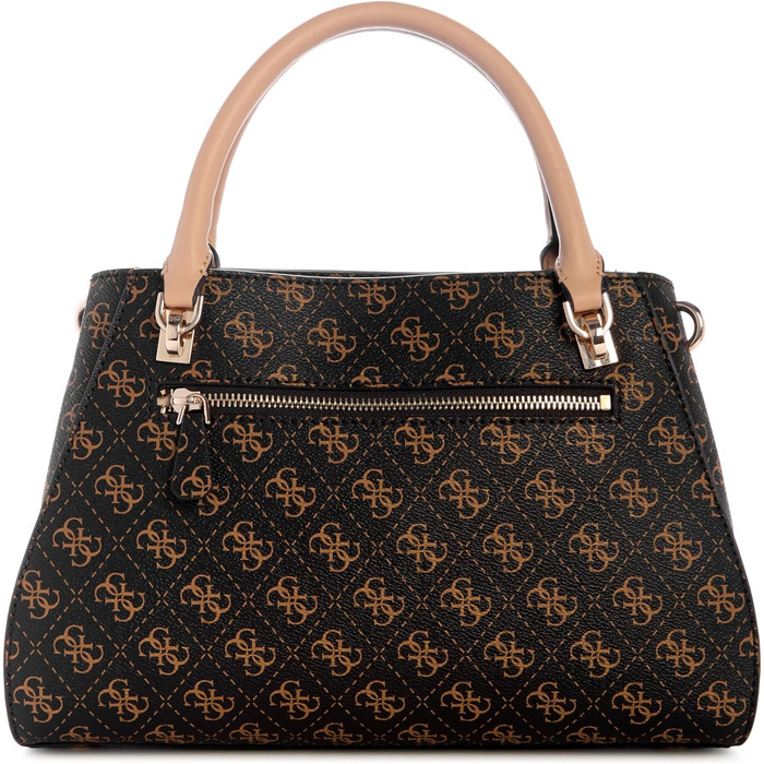 Сумка жіноча GUESS Noelle II Luxury Satchel коричнева з логотипом - оригінал
