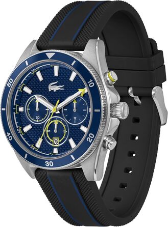 Годинник чоловічий Lacoste Chronograph Mainsail Quartz синій на силіконовому ремінці