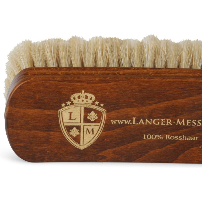 Langer & Messmer shoe brush made of fine horsehair for effectively polishing your shoes - The polishing brush for professional shoe care - Available individually or in a 2-pack