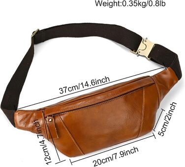 Чоловіча поясна сумка LUUFAN з натуральної шкіри, світло-коричнева (1034)