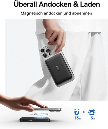 Power Bank Baseus EnerFill MagSafe 10000mAh з PD 22.5W та бездротовою зарядкою 15W (Qi2), чорний