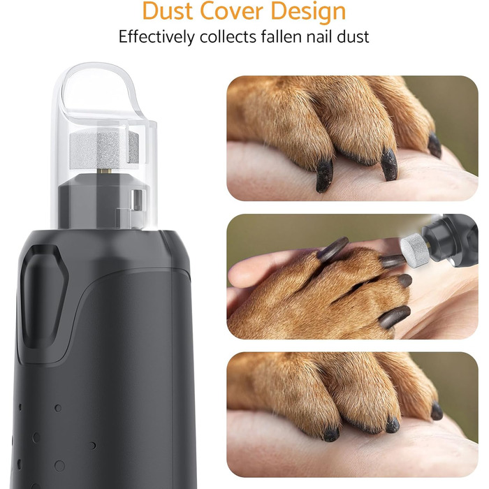 Електричний точило для собачих кігтів Krallenschleifer: 6 режимів, USB, LED, тихе, з захистом від пилу, для собак великих, середніх та маленьких порід