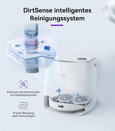 Робот-пилосос NARWAL з функцією миття, 8000Pa, 8N, станція самоочищення 3.5L, LDS-лазерна навігація, керування через додаток, для килима/шерсті домашніх тварин