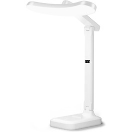 LED лампа настільна з регулюванням яскравості та 3 кольоровими температурами, LCD-дисплеєм. Захист очей, без мерехтіння, для офісу, спальні та дитячої кімнати.