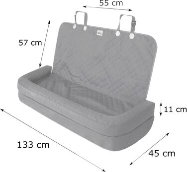 Автоматик для собак та котів: підстилка на заднє сидіння, переноска, корзина, шлейка, ліжко, корзинка, бежевий Оксфорд, 133 x 45 см