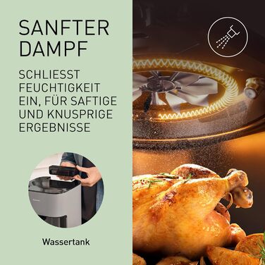 Panasonic NF-CC500SXE Air Fryer with Viewing Window, 5 L, 80–200 °C, Digital Timer & LCD Display, Gentle Steam Injection, 11 Presets, Easy Cleaning, Matte Grey
