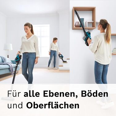 Bosch Unlimited Serie 6 BKS6111P cordless vacuum cleaner, cordless handheld vacuum, bagless, lightweight, hygiene filter, high suction power, long runtime, crevice nozzle, suitable for all floor types, blue