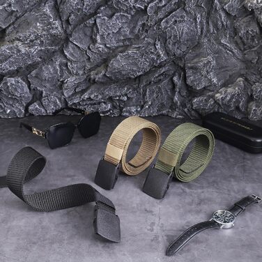 Чоловічий ремінь з нейлону, 6 шт. Регульований тканинний ремінь без пряжки, чоловічий ремінь для подорожей, роботи, активного відпочинку, туризму