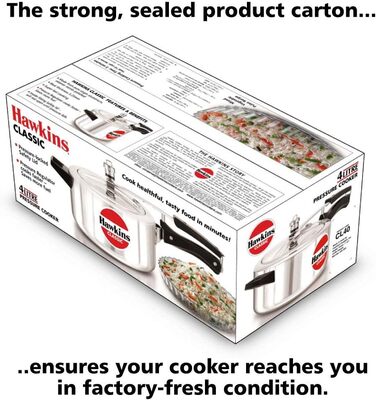 Каструля-скороварка Hawkins Classic CL40, 4 л, алюміній, срібна