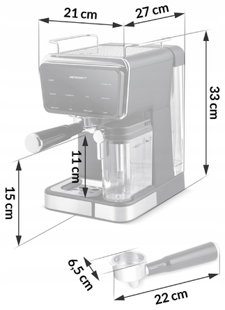 Ріжкова кавомашина Berdsen з капучинатором, тиск 20 бар, 1350 Вт