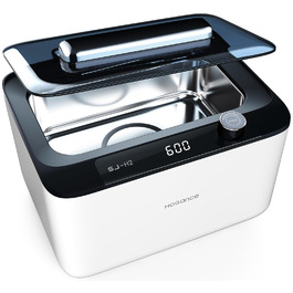 Ультразвукова очищувачка 900мл, 50W, 45kHz для ювелірних виробів, окулярів, годинників, зубних протезів, з 6 режимами та функцією дегазації, біло-чорна