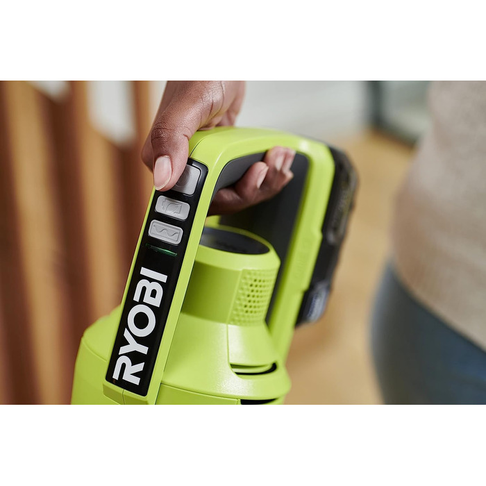 RYOBI акумуляторний пилосос 18V ONE+ безщітковий RSV18BL-0, 900 л/хв, 800 мл, без акумулятора та зарядного пристрою, зелений & антрацитовий