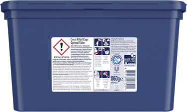 Капсули для прання кольорової білизни Coral Allin1 Caps Optimal Color, свіжий аромат, 64 шт (4х16), 1.06 кг