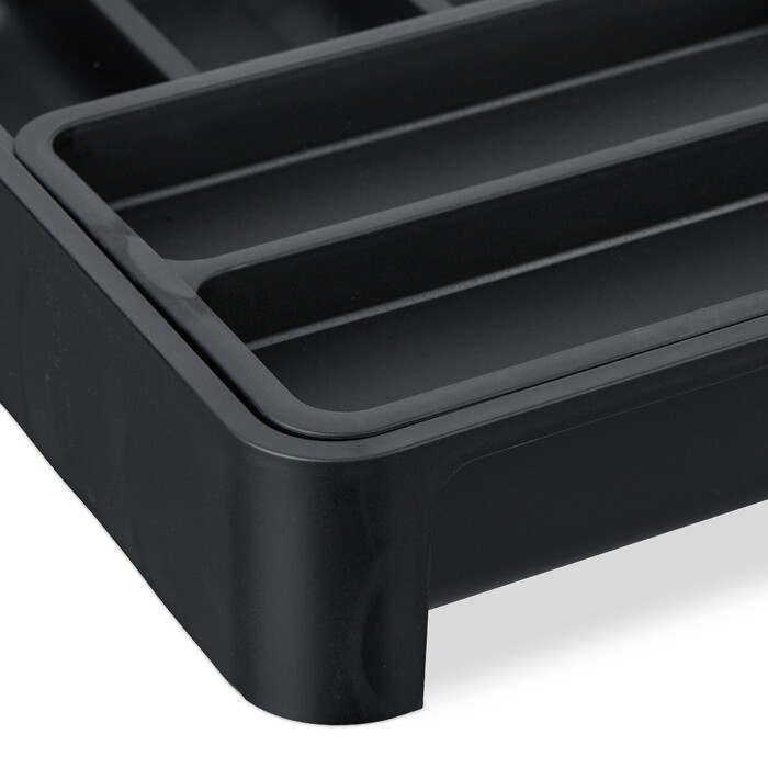 Relaxdays Extendable Cutlery Box in Black