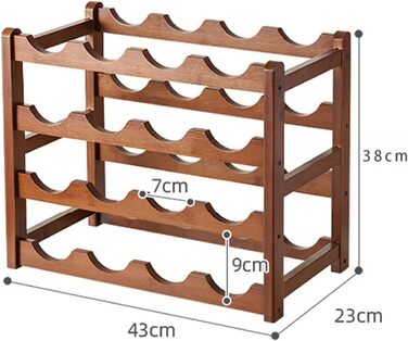 Bamboo Wine Rack (16 Bottles) – 4-Tier Stackable & Space-Saving Design | Ideal for Kitchen, Wine Cellar, or Restaurant | Eco-Friendly & Assembly-Free