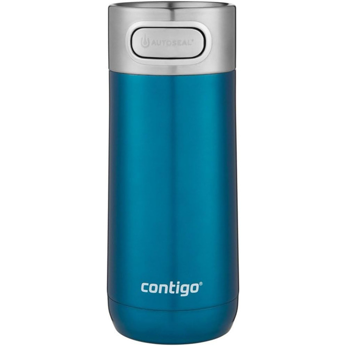 Термокружка Contigo Luxe Autoseal з нержавіючої сталі, 360 мл, Biscay Bay. Зручна, витривала, з легкою очисткою, без BPA. Ідеальна для кави на винос.