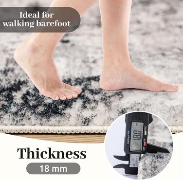 Килим для вітальні, спальні, їдальні: ковзний, м'який, коротковорсовий, абстрактний сірий килим (160 x 200 см)