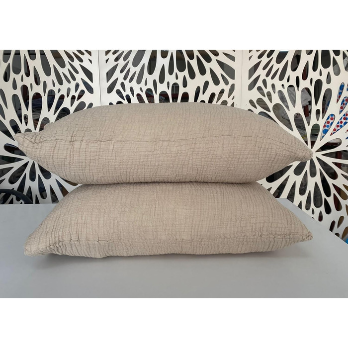 DEKADRON Throw Blanket made of 100% Cotton Muslin, 4-Layer, Soft Turkish Cotton, Muslin, Reversible, Faux Fur (2 King-Size Pillowcases 20 x 35 inches)