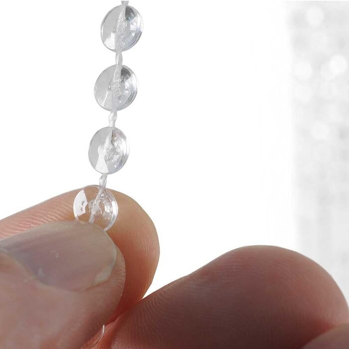 Дверна штора HAB & GUT Mini-DIAMANTEN, прозора, 90x200 см, щільна, антимоскітна, перлинно-паєткова