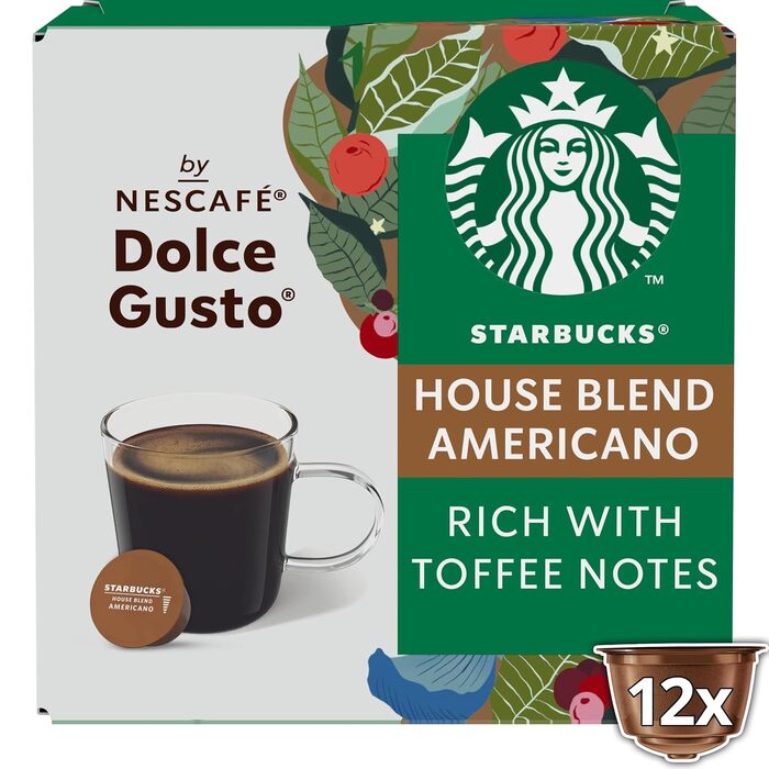 Кавові капсули Starbucks House Blend для Nescafé Dolce Gusto, середній обсмал, 72 шт (6х12)