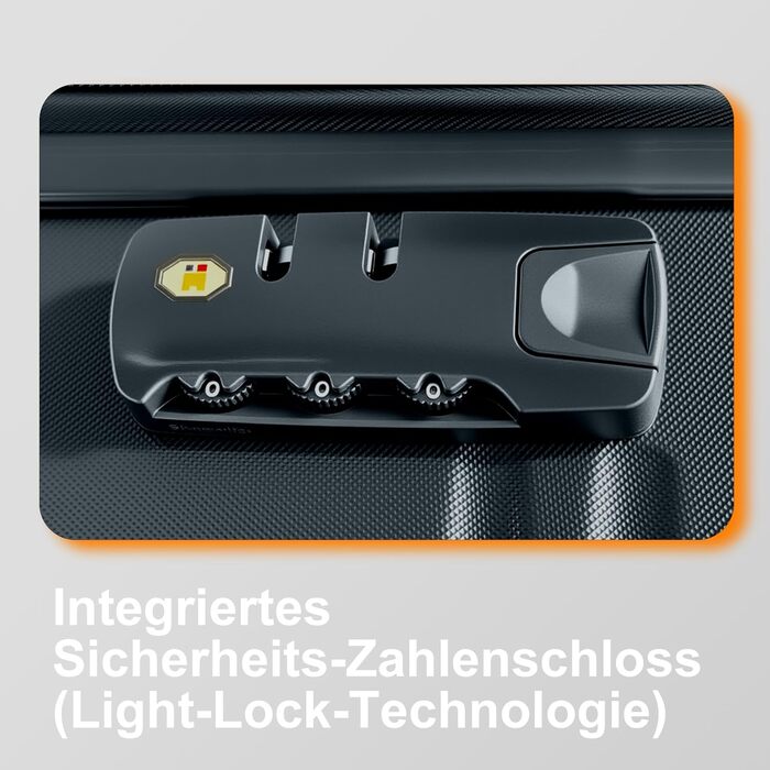 Чемодан Ribelli Handgepäck, 70 л, середній, з жорстким корпусом, з 4 колесами, з TSA-замком, телескопічна ручка, набір L-XL-XXL (02066-чорний, L (50л))