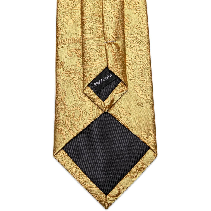 Набір краваток для чоловіків: краватка, кишеньковий хустинка, краваткова затискач, затискач для краватки, набір 5 шт. (золотий)