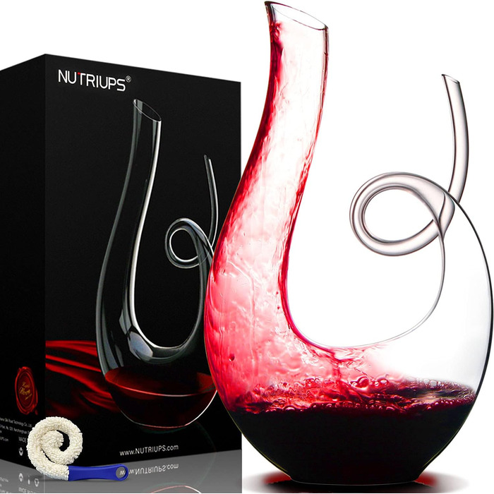 Swan Decanter, Red Wine Decanter made of Crystal Glass, Lead-Free, Drip-Free, Handmade
