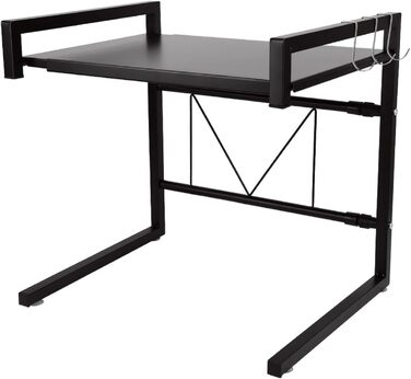LANTUS Kitchen Shelf, Kitchen Organizer, Microwave Shelf, Oven Shelf Organizer, 2-Tier Organizer, Up to 25 kg, 42 cm (40-65 cm) Black