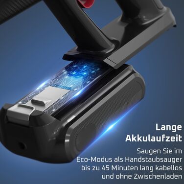 Акумуляторний вертикальний пилосос Rowenta X-Force Flex 9.60 Complete RH2099WO, 100 AW, з LED-підсвіткою та повним набором насадок, червоний