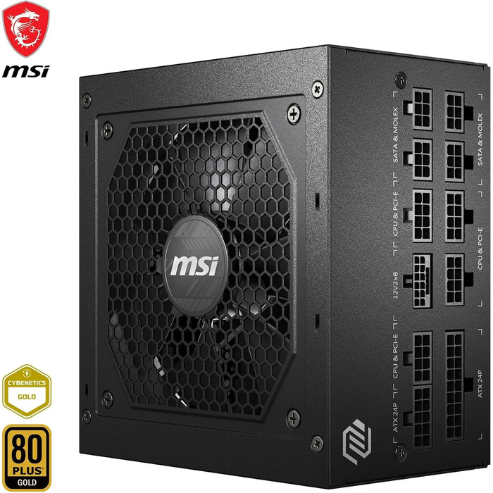 Блок живлення MSI MAG A850GL PCIE5 850W 80 Plus Gold, повністю модульний, ATX 3.0, підтримка PCIe 5.0, 120мм FDB вентилятор