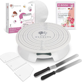 Wenburg Набір для приготування тортів: обертова платформа, декор, аксесуари, E-Book