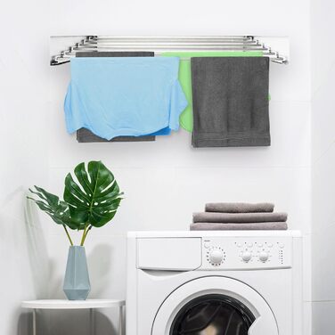 Настінна сушарка для білизни Vonia – компактна та складна – міцна сушарка для ванної, балкону та квартири (біла, 80 x 40 см)