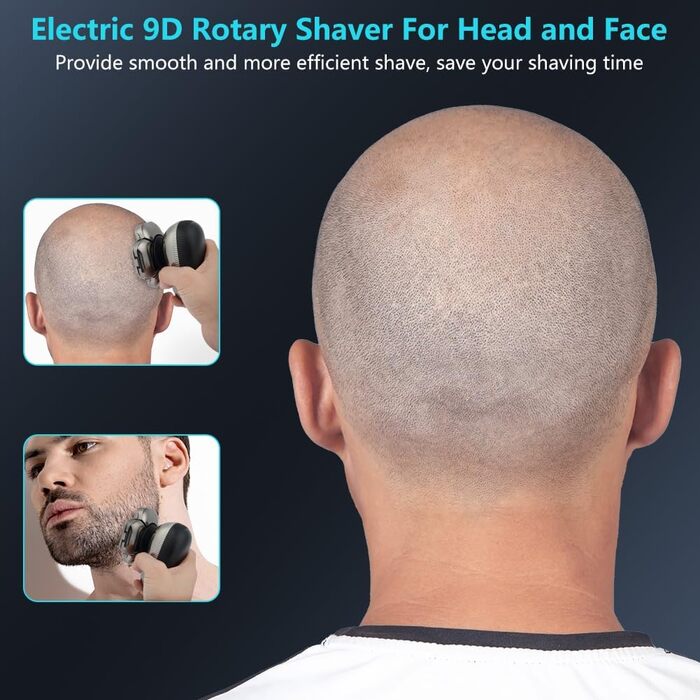 Електричний чоловічий голкострум OFFCUP Glatzen з 9D голками, водонепроникний IPX6, з LED-дисплеєм та тримером для носа (6 в 1)