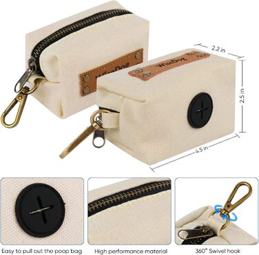 Набір повідка та нашийника для собак Wisedog: регульований, міцний, з тримачем для відходів (M, оливковий). Розміри: L (нашийник: 35-55 см; поводок: 1,5 м), пісочний колір.