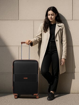 Набір валіз Eco Edition 3 шт. | Розширювані валізи з TSA-замком | Чорний колір, валіза M (67 см)