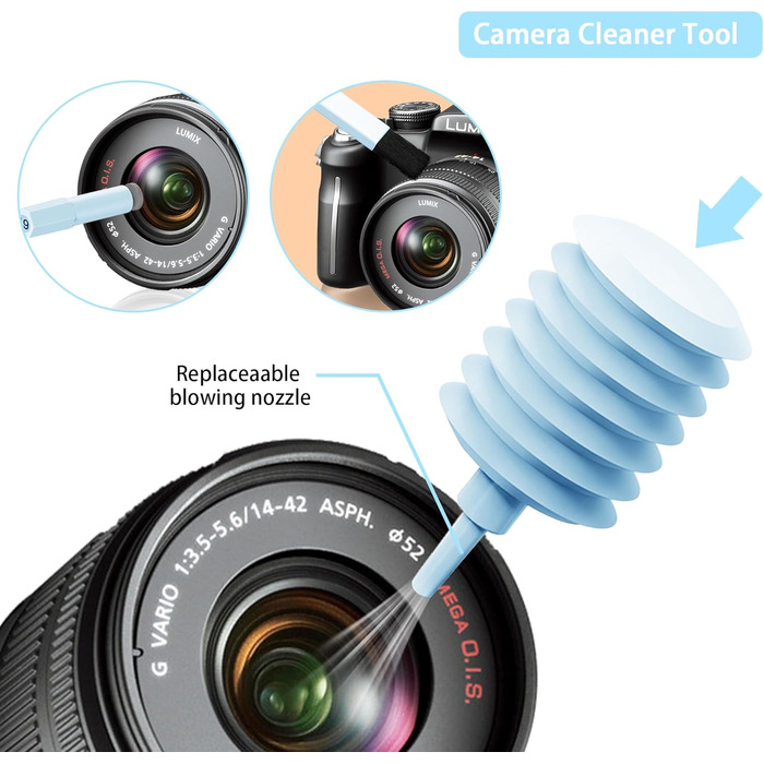 Набір для чищення 20-в-1 для AirPods, ноутбуків, телефонів, клавіатур – Професійний набір для очищення екранів з мікрофіброю, щітками, USB-відсмоктувачем Critin-20-in-1 blue