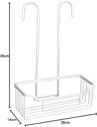 WENKO Thermostat-Dusch-Caddy Milo, Shower Caddy for Hanging on the Faucet, Shelf Made of Aluminum (Rust-Proof), 25 x 36 x 14 cm