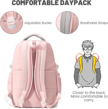 Дитячий рюкзак для школи дівчинки-підлітка, водонепроникний, велика місткість, рожевий