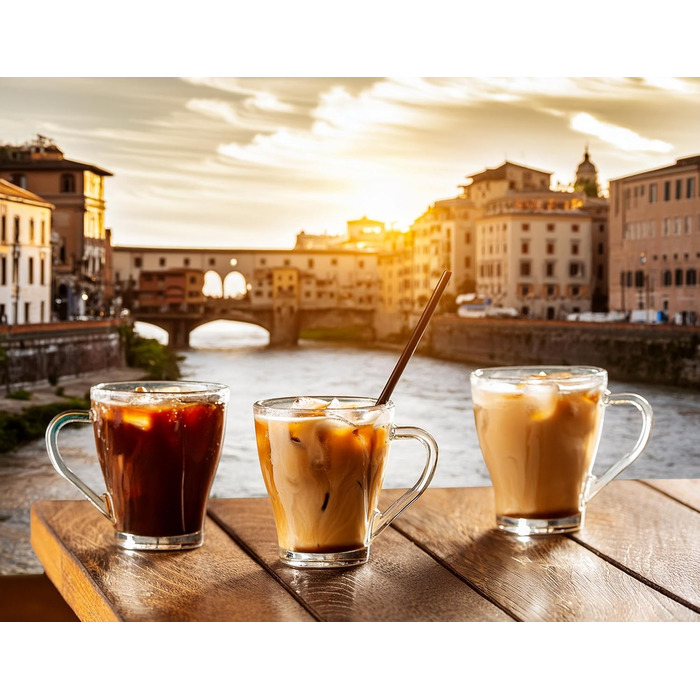 Набір кавових чашок KROSNO Glasmark 1992 (6 шт., 200 мл) з ручкою, для чаю, кави, напоїв, миття в посудомийній машині