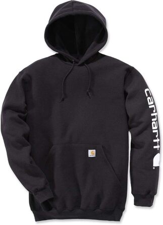 Чоловічий світшот-худі Carhartt Midweight Sleeve Logo чорного кольору, розмір M